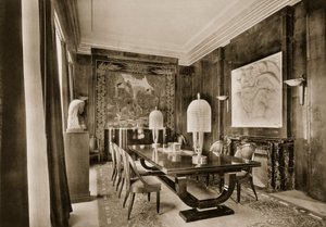 Dining Room, designed by Jacques-Emile Ruhlmann, from Ensembles Mobiliers II, 1925 by French Photographer